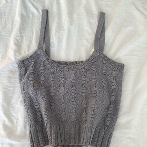 Gray Knit Women's Top